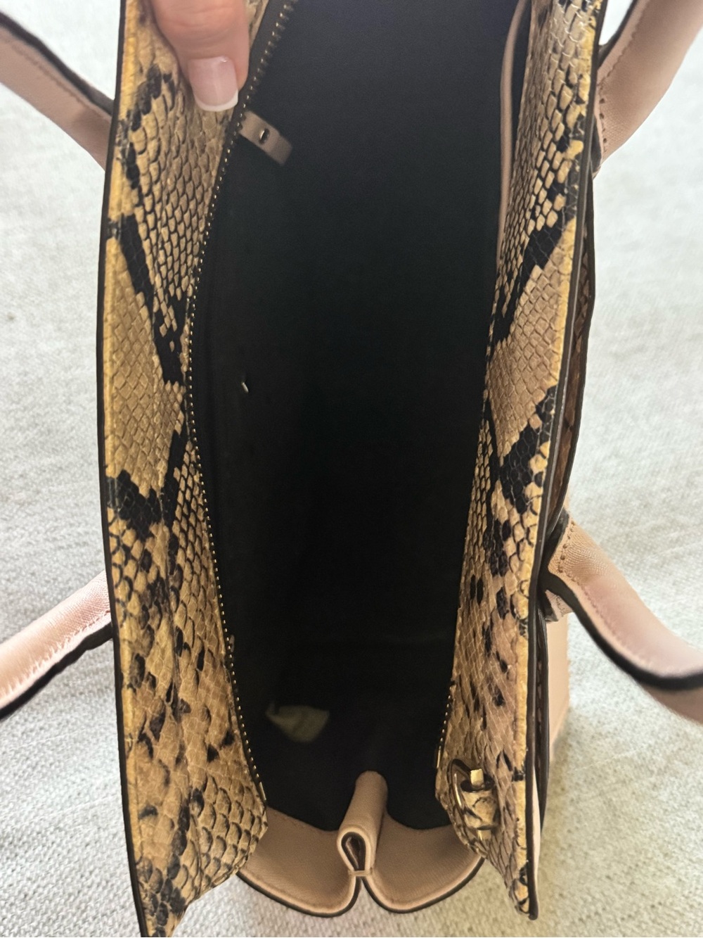 kate spade Blush Pink Satchel with Snake-Print Trim - Picture 6 of 6